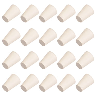 Unique Bargains White Tapered Shaped Solid Rubber Stopper for Lab Tube Stopper Size 000 20Pcs