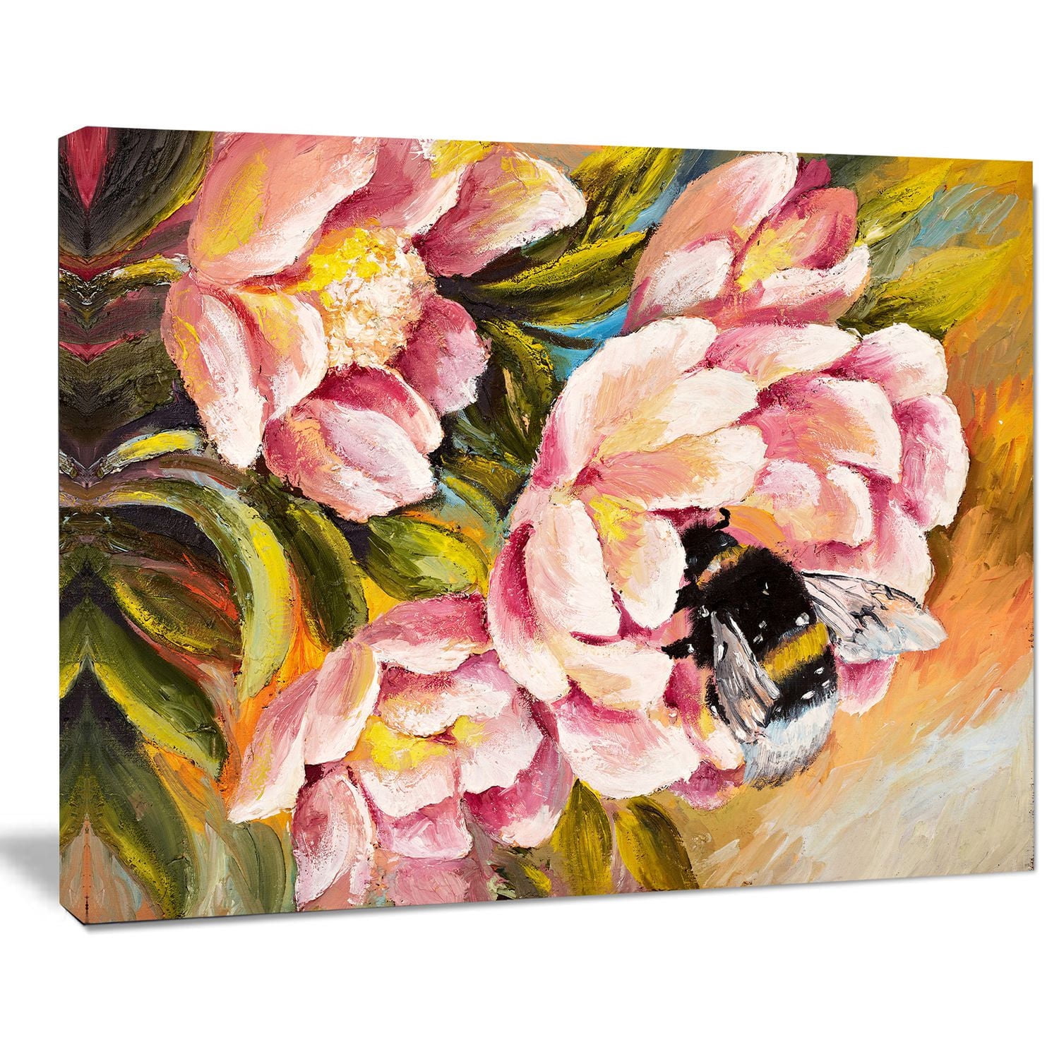 Impression sur toile « abeille assise une fleur » Design Art