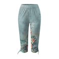 thumbnail image 4 of Womens Relaxed Fit Pants by Generic Summer Casual Drawstring Solid Cropped Cargo Pants, Black, Size XL, 4 of 5