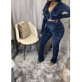 thumbnail image 1 of Honganda Slim Pleated Zipper Hooded Top and Pants Two-piece Suit, 1 of 6