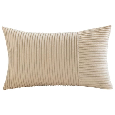 RKSTN Throw Pillows Corduroy Splicing Pillowcase With Modern Style Living Room Sofa Cushion Border Solid Color Waist Pillow Cushion Soft Throw Pillows for Couch Living Room Outdoor,
