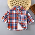 thumbnail image 2 of SERTG Chemise à Carreaux à Boutons pour Enfants – Hauts Décontractés à Manches Courtes avec Col Classique Enfant Enfant Blouse de Mode Printemps Automne (Rouge, 4-5 Ans), 2 of 3