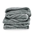 thumbnail image 3 of Nestl Ultra Plush Heavy Thick Raschel Imitation Mink Bed Blanket, 82 x 102, Gray, 3 of 5