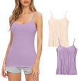 thumbnail image 1 of Timegard Camisoles 2 Pcs pour Femmes avec Soutien-Gorge Intégré Grande Taille Col Rond Respirantes Confortables Extensibles, 1 of 3