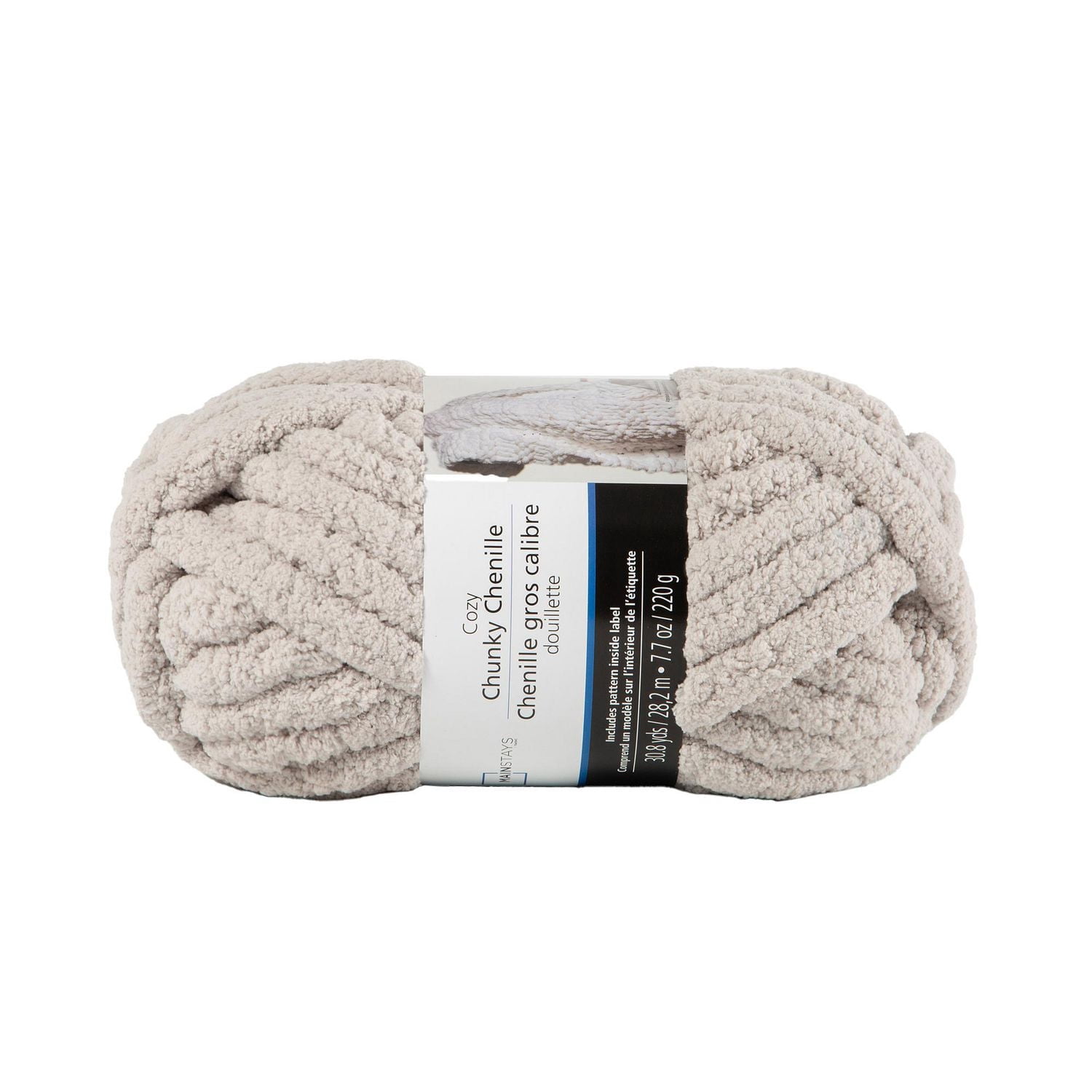 MAINSTAYS Light Grey Chunky chenille yarn