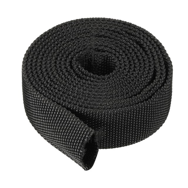 Unique Bargains 1.2' ID 6.5FT Nylon Protective Hose Sleeve, Cable Cover Sheath Protection, Black