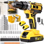 21V Ensemble de perceuses sans fil, Kit d'outils multifonctions pour la maison, tournevis électrique portatif avec batterie en option & Chargeur, Perceuse portable avec boîte à outils pour DIY & Réparations