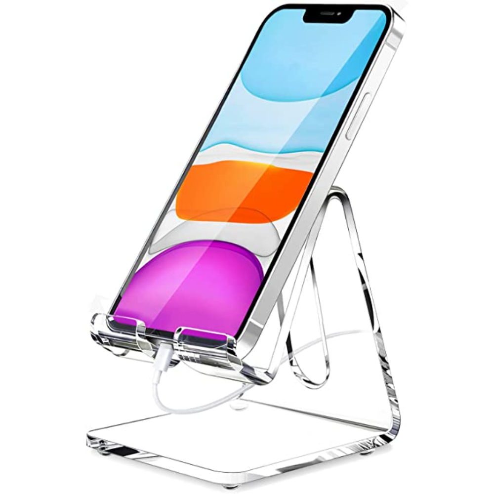 DEBGFS Cell Phone Stand, Portable Phone Holder, Clear Phone Stand for Desk, Compatible, Smartphone, Pad, Desk Accessories,