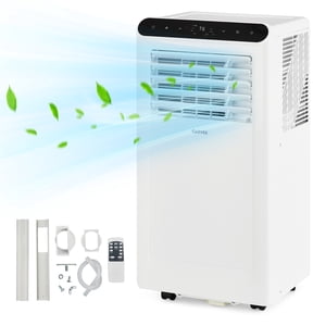 3-in-1 8,000 BTU portatif Air Conditionneur pour la maison ou le bureau, refroidit les chambres jusqu'à 350 Oui, oui. 50dB Opération tranquille avec 24-Hour Heureur, 2 Vitesses, Télécommande, LED Modes d'affichage, déshumidificateur et ventilateur