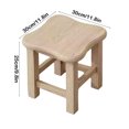 thumbnail image 3 of Solid Wood Square Stool - Versatile Seat or Coffee Table for Living Rooms, Beige Finish, 3 of 9