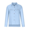 thumbnail image 4 of Womens Long Sleeve Casual Button Shirts Summer Fashion Blouses Tops with Pockets, 4 of 6