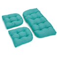 thumbnail image 1 of U-Shaped Spun Polyester Tufted Settee Cushion Set (Set of 3) - Aqua Blue, 1 of 2