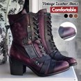thumbnail image 2 of Women's Retro Comfy Chunky-heel Lace-up Boots, 2 of 6