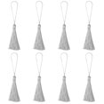 thumbnail image 1 of Unique Bargains 6.5' Silky Bookmark Tassels with Loop for DIY Craft Accessory, 8Pack Grey, 1 of 5