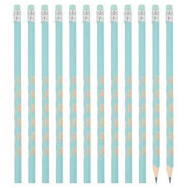 Unique Bargains Lot de 12 Crayons en Graphite à Trous Triangulaires HB avec Gomme, Vert Foncé