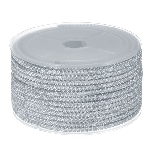 Unique Bargains Nylon Beading Thread Cord 3mm Extra Strong Braided Nylon String for Necklace Crafting 10M/33 Feet, Pale Grey