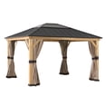 thumbnail image 3 of Sunjoy Rideaux et Filets anti-moustiques pour 11 pi x 13 pi. Gazebo en bois, 3 of 7