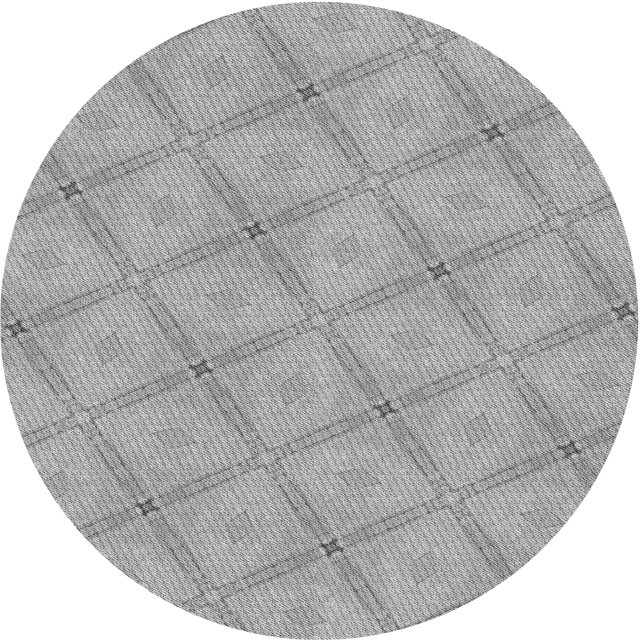 Ahgly Tapis Rond Lavable en Machine Intérieur Transitionnel Gris, 6 Pieds Rond