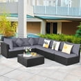 thumbnail image 4 of Costway 7 PCS Patio Rattan Sofa Set Sectional Conversation Furniture Set Garden Outdoor Gray, 4 of 10