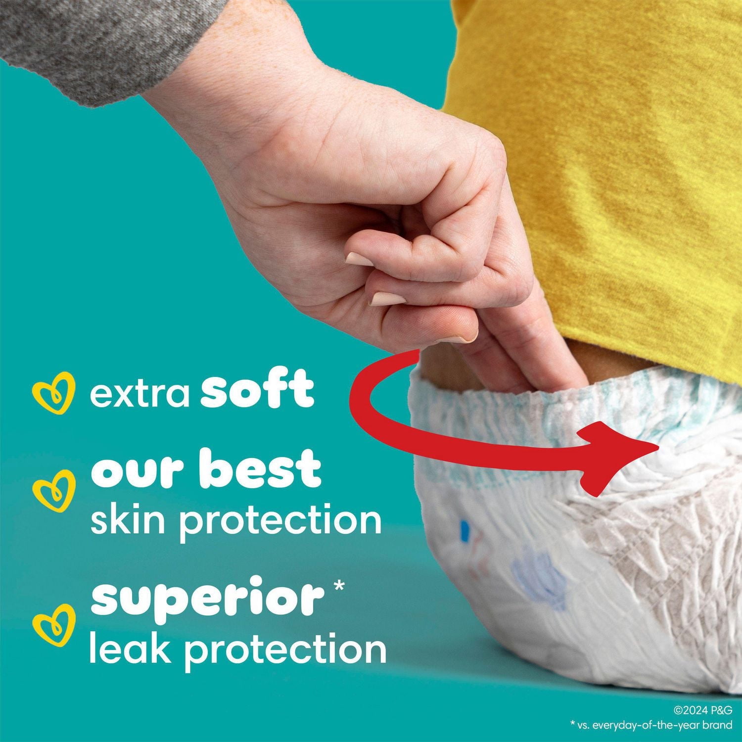 Pampers Couches - Swaddlers 360° - Taille 3, jusqu'à 100 % Anti-Fuites avec Ajustement Sec et Confortable, Onglets Faciles à Enlever Conçus pour des Changements Faciles, Couche à Enfiler