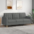 thumbnail image 1 of vidaXL Canapé 3 Places Gris Foncé 180 cm Tissu, 1 of 5
