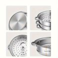 thumbnail image 4 of 1 Set, Stainless Steel Steamer, Double Ear Steamer, Metal Steamer, Steam Pot, Metal, 4 of 4