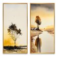 thumbnail image 2 of Designart "Countryside Tree Silhouette at Sunset I" Landscape Forest Framed Wall Art Set Of 2 - Country Yellow Framed Canvas Set For Living Room Decor, 2 of 6
