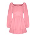 thumbnail image 5 of Birdeem Robe d'Été Décontractée à Manches Courtes pour Femmes, Épaules Dénudées, Col en V Uni, 5 of 5