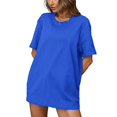 thumbnail image 1 of Plebaso T-Shirts en Coton pour Femmes à Manches Courtes, Col Rond, T-Shirts Basiques, Hauts Décontractés, Couleur Unie, Coupe Ample, 1 of 7