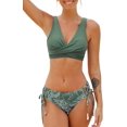 thumbnail image 1 of Women's Bikini Swimsuit Front Cross Lace Up Two Piece Bathing Suit, 1 of 7
