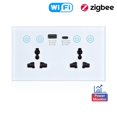 thumbnail image 3 of EU UK US Universal Plug Tuya ZigBee White Smart Socket Switch with USB and Type-C Port Outlet Smart Life, 3 of 8