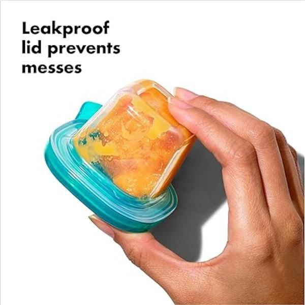 OXO Tot - Blocs pour Bébé en Silicone - Contenants de Conservation pour Congélateur - Sarcelle