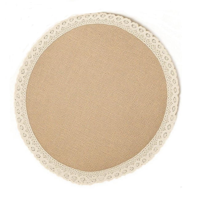 TIELUTT Napperons Ronds en Jute Tapis de Table Résistants à la Chaleur pour Tables de Salle à Manger en Jute pour Cuisine et Salle à Manger Ensemble de Table Ronde pour 4 Ensemble Moderne de Chargeurs de Table Petit Ensemble de Table Intérieur Tapis de Table à Évacuation vers le Bas Tabl Transparent