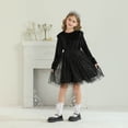 thumbnail image 4 of DuoJiaJ Ruffled Long Sleeved Dress Princess Party Performance Dress Children's Dress Starry Dress Size 11-12 Years, 4 of 5