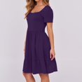 thumbnail image 4 of Ovzne Robes pour Femmes 2025 Robe de Plage Robes Unies pour Femmes Été Décontractée Sans Manches Plissée à Nouer devant Plissée Mini Robe d'Été Robe de Plage Vacances avec Poche Robe pour Femmes Courte P, 4 of 6