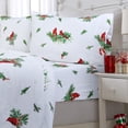 thumbnail image 4 of EnvioHome Ensemble de Draps en Flanelle, 100 % Coton – Draps en Flanelle Doux Brossés des Deux Côtés Simple TG - 3 Pcs, Cardinal, 4 of 6