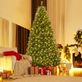 thumbnail image 1 of Gymax 9FT Pre-Lit Christmas Tree Hinged Artificial Tree w/ Metal Stand LED Lights, 1 of 10