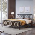 thumbnail image 2 of Claudia Modern Iron King Bed Frame, Hammered Copper, 2 of 8