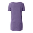 thumbnail image 4 of Birdeem Hauts d'Été pour Femmes Col en V Uni Manches Courtes Amples T-Shirt Blouse, 4 of 5