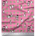 thumbnail image 1 of Soimoi polyester Crepe Fabric Dot & Penguin Ocean Print Sewing Fabric Yard 42 Inch Wide, 1 of 3