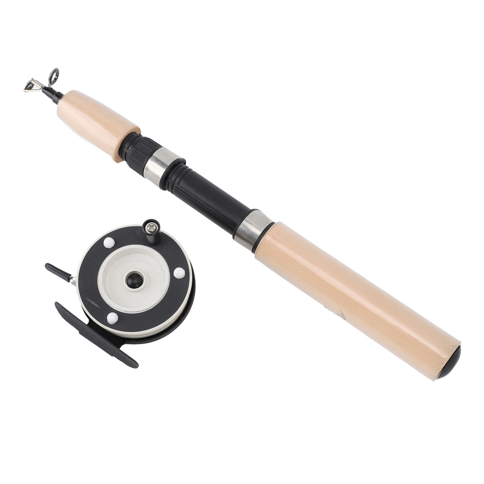 Ice Fishing Rod Reel, Comfortable Grip 65cm Smooth Rotation Sturdy Ice Fishing Rod Reel Combo  for Pond