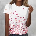 thumbnail image 1 of Ounisa T-Shirts Graphiques Cœur d'Amour Mignons pour Femmes Coupe Ample Manches Courtes, 1 of 5