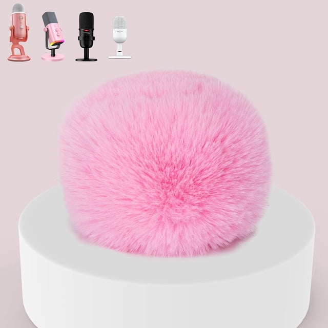 SUNMON Filtre Pop pour Microphone Blue Yeti, Couvre-Brise de Micro Duveteux Compatible avec AM8, SoloCast, Yeti Pro/Nano, Razer Mini, Razer Seiren V2 Pro et Plus de Microphone (Rose)