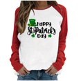 thumbnail image 1 of QIPOPIQ T-Shirts à Manches Longues à Col Rond pour Femmes T-Shirts de la Saint-Patrick T-Shirt Imprimé Trèfle de Printemps T-Shirt Vert Porte-Bonheur T-Shirts de la Saint-Patrick Tuniques Patchwork Hauts Chemises de Fête Aubaines, 1 of 6
