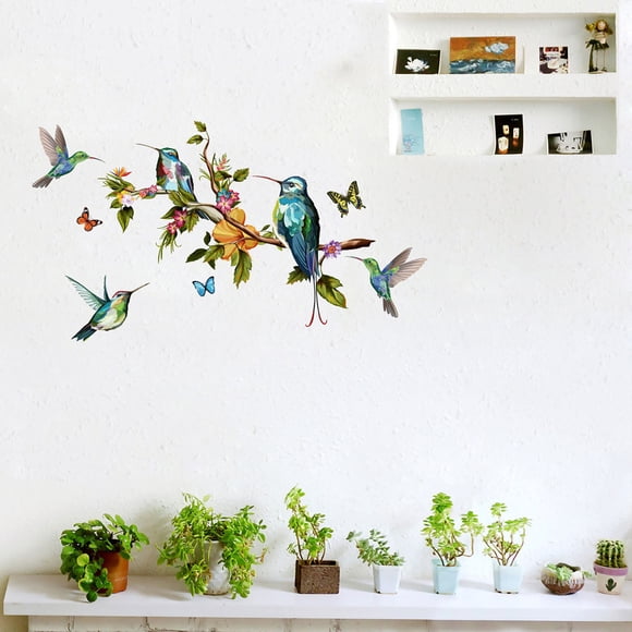 Ruibeauty Autocollants Muraux Fleur Mur Oiseau Art Mural Décalque Déco Maison