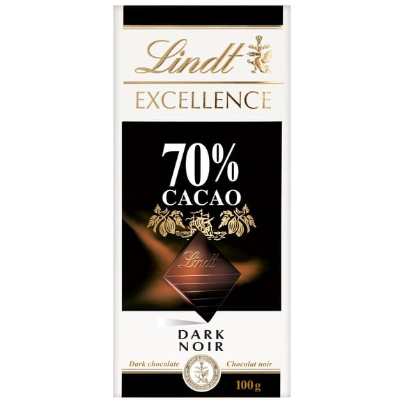 Lindt EXCELLENCE 70% Cacao Dark Chocolate Bar, 100 Grams