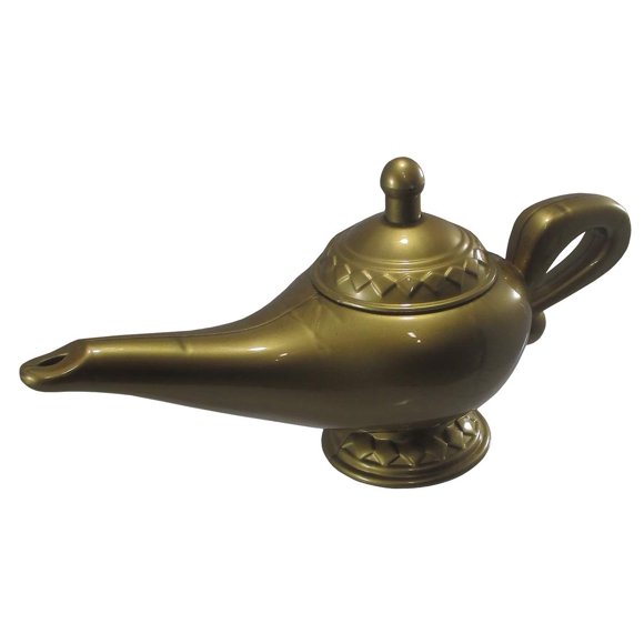 Nicky Bigs Novelties Plastic Magical Wish Lamp Prop, Gold, One Size