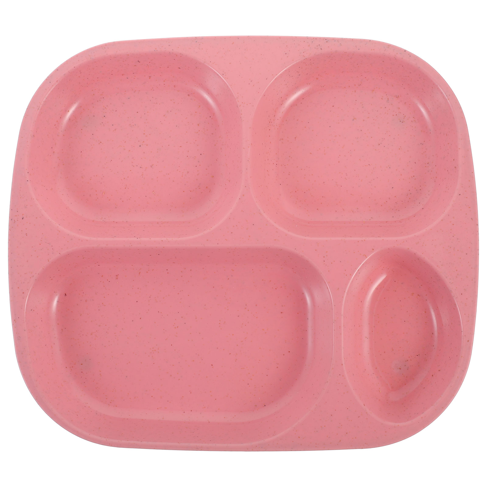 1Pcs Assiettes avec Séparateurs Rose Carré Paille de Blé Durable pour Enfants