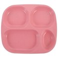 thumbnail image 1 of 1Pcs Plates with Dividers Pink Square Wheat Straw Durable for Children, 1 of 8