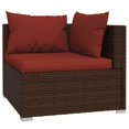 thumbnail image 3 of vidaXL 11 Piece Garden Lounge Set with Cushions Brown Poly Rattan, 3 of 4